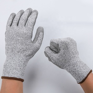 Venta al por mayor nivel 5 Anti corte guantes con <span class=keywords><strong>Grey</strong></span> revestimiento de PU Palm - Product Image 5