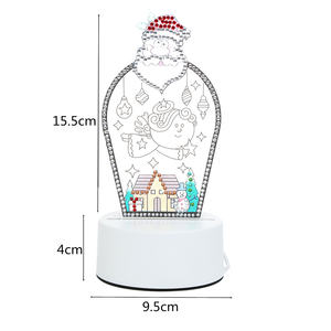 Bricolage 5d Diamant Peinture Led Lumière Veilleuse Père Noël Cristal Diamant Broderie Belle Lampe De <span class=keywords><strong>Table</strong></span> Décoration De La Maison Cadeau De Noël - Product Image 2