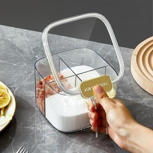 <b>Kitchen</b> Herb Spice <b>Gadgets</b> Airtight Spice Storage 4 Grid Seasoning Box with Spoon - Product Image 5