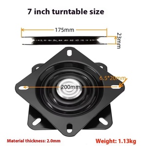 Furniture Hardware <b>Iron</b> Black Round Chair Base Heavy Duty Swivel Plate Solid Ring Ball Bearing Bathroom Use 360 Degree Free Spin - Product Image 5