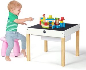 Tavolo e sedia da gioco Multi-funzionale in <span class=keywords><strong>legno</strong></span> per <span class=keywords><strong>bambini</strong></span> lavagna e pannello di costruzione con cassetti - Product Image 3