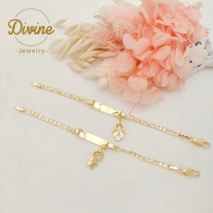 Grazioso Ciondolo Regolabile Placcato Oro per Bambini, Bracciale con Catena Figaro, Gioielli Impermeabili per Ragazzi <span class=keywords><strong>e</strong></span> Ragazze, Idea Regalo - Product Image 4