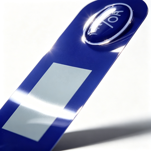 Etiqueta de Membrana Personalizada OEM Azul para Interruptor de Encendido, Panel Superpuesto Troquelado, Adhesivo PET PC Impermeable, Impresión Serigráfica - Product Image 3