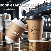 Lebensmittelechtes Biologisch Abbaubares Kraftpapier 90mm Durchmesser Individuelles Logo Doppelwandige Starke Auslaufsichere Einweg-Pappbecher für Kaffee zum Mitnehmen