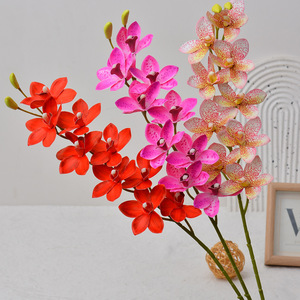 Orchidées Cymbidium Artificielles Flower Delight, 9 Tiges en PVC Souple, Décoration de Mariage et de Maison - Product Image 4