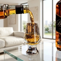 Verre à whisky en cristal K9 taillé à la main, haut de gamme, style occidental, pour dégustation de Baijiu, capacité 70 ml, style européen, luxe léger