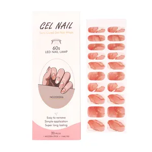 2024 Uv Gel Polish Hot Selling Nail Factory Beauty Product Wholesale New UV Gel Nail Sticker Semi Cured Gel Polish Nail Wraps