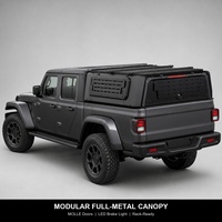 Schwarzes Ute-Hardtop für Doppelkabine mit Lamellenfenstern, Dachgepäckträger, Flügeltüren, wasserdicht, für Hilux OEM ODM