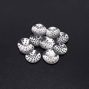 Plateau de broches rondes en métal perforé, plaqué rhodium et or KC, pour la fabrication d'accessoires capillaires, composants de bijoux de forme ronde de 12 mm - Product Image 3