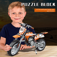 Modèle de moto de course tout-terrain Woma Building Block compatible avec les petites briques, jouet éducatif d'assemblage - Modèle en plastique ABS
