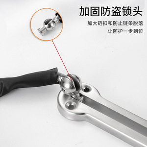 Stainless Steel <b>Security</b> Chain Door <b>Bolt</b> With Leather Cover For Hotel Room Doors Modern Simple Design Lightweight Brushed Finish - Product Image 5