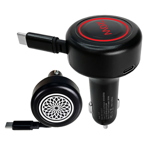 Cargador de carga rápida de última tendencia y cable USB-C, adaptador de cargador de coche retráctil, cargador de teléfono de 45 W a bajo precio - Product Image 1