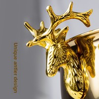 Seau à glace en acier inoxydable grande capacité, design minimaliste style bois de cerf, modèle LS-BTXL, pour bars, KTV et événements, idéal pour l'approvisionnement transfrontalier