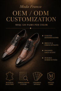 Oxford para Hombre con Acabado Pulido OEM |   Medallón Brogue + Relieve Floral en Relieve en Relieve 3D |   Adornos Decorativos |   Marrón Antiguo |   Suela de Goma con Cordones - Product Image 3