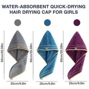 Serviette de bain et de douche en microfibre à séchage rapide de haute qualité avec logo personnalisé TATL, pour sécher les cheveux, 25x65cm - Product Image 2
