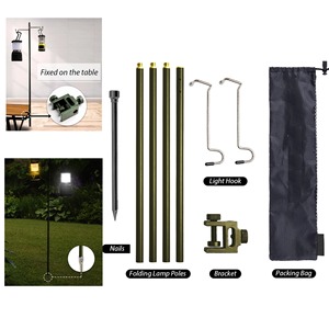 Folding Outdoor <b>Light</b> Stand 7075 Aluminum Alloy <b>Pole</b> With Bracket And Hook For Camping Garden Use - Product Image 1
