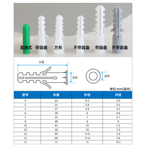 Indeter Plastic Expansion Tube 6Mm Sleeve Anchor For Drywall <b>Fastening</b> - Product Image 3