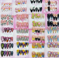 Offre Spéciale : 10 faux ongles en acrylique faits main, réutilisables, style cercueil, avec motif papillon, à presser pour les doigts