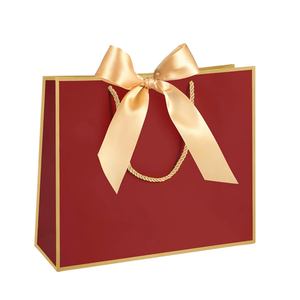 High-grade Matte Surface Red Gift Tote Bag Customized Printing Logo Supported Festival Customer Gift Packing Handle Bag - Product Image 1