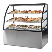 Vente en gros d'équipement de restauration commerciale Verre plat 3 étages électrique Traiteur de fête Présentoir d'aliments chauds Vitrine d'aliments pour traiteur