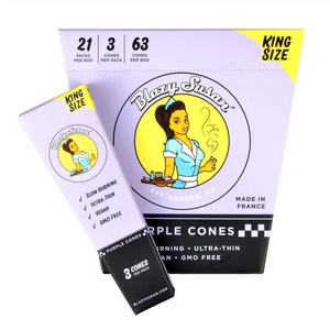 Boîte en vrac Blazy Purple Grateful Dead Classic Cone Rolling Papers 110MM/78MM Essentiels : Briquets en silicone premium - Product Image 6