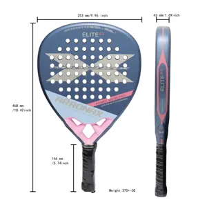 2023 Nieuwe Custom Padelracket 3K 12K 18K Koolstofvezel Padel Racket Tennis Paddle Rackets