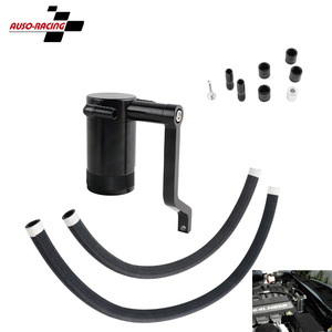 Auso-Racing Aluminum Oil Catch Can With <b>Bracket</b> For Dodge Challenger 6.4L Hemi Engine <b>Black</b> - Product Image 1