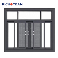Ventana Corredera de Doble Vidrio Personalizable, Diseño Moderno, Marco de Aluminio, Resistente al Calor, para Entrada de Villa, Uso en Hoteles