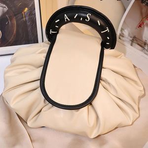 New Upgrade Travel Flat <b>Makeup</b> Pouch Lazy <b>Drawstring</b> Cosmetic <b>Bag</b> - Product Image 2