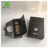 Boîte à bonbons rectangulaire personnalisée pour les fêtes, qualité alimentaire, finition mate, couvercle transparent, anti-humidité, anti-graisse, gaufrage, pour sushis