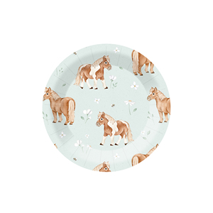 DAMAI - Platos, Vasos y Servilletas Desechables de Papel con Diseño de Poni Marrón, para Fiestas - Product Image 6