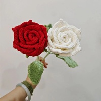 Buket Bunga Rajut Kapas Buatan Mawar Thailand untuk Pernikahan dan Hari Valentine Dekorasi Rumah & Pernikahan Hadiah