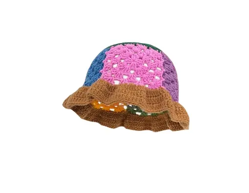 Разноцветные Вязаные шапки-ведра, Цветочные вязаные шапки-ведра, ручная работа, «Колокол», вязаная шапка, шапки-бини