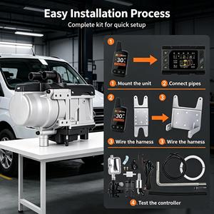 Chauffe-eau diesel Winfull 12V 6KW avec thermostat à commande à distance via application mobile bidirectionnelle, écran LCD, WFW6003, certifié CE - Product Image 2