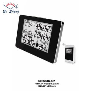 Tự động không dây kỹ thuật số Dự báo thời tiết trạm điều khiển vô tuyến bàn & bảng đồng hồ với ẩm kế & Nhiệt kế cảm biến - Product Image 5