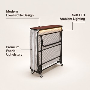 Letto Pieghevole con Materasso Portatile per Hotel, Mobili in Acciaio per Casa e Camera da Letto, Letto Moderno in Ferro Morbido, 10 Pezzi - Product Image 5