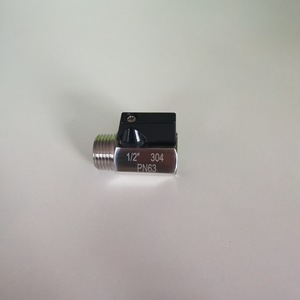 วาล์วปรับมุม 1/8 นิ้ว 316 สแตนเลสเกลียวตัวผู้ ด้ามจับสีดำ ควบคุมการไหลของน้ำ PN63 - Product Image 3