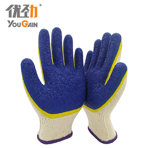 Bán chạy nhất yougain YG-L1004BU Chất lượng cao 10g Crinkle bông xây dựng găng tay Latex lớp phủ chống trượt tùy chỉnh - Product Image 2