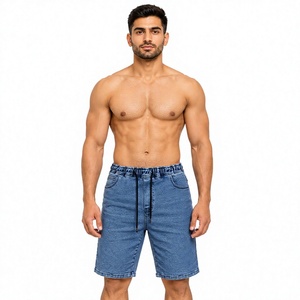 Shorts en jean pour hommes, déchirés, délavés, 100% coton extensible, décontractés, streetwear d'été, vintage, coupe slim, personnalisés ODM - Product Image 1