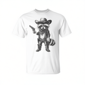 Camiseta vintage con diseño de mapache y sombrero de vaquero, estilo western, para amantes de los mapaches - Product Image 2