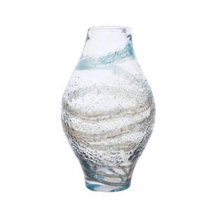 Vase en verre coloré soufflé à la main, motif spirale bleu beige, bulle, silhouette d'olive, <span class=keywords><strong>centre</strong></span> <span class=keywords><strong>de</strong></span> <span class=keywords><strong>table</strong></span> artistique pour villa et décoration <span class=keywords><strong>de</strong></span> mariage - Product Image 1