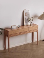 Meja Konsol Walnut Hitam untuk Ruang Tamu Mewah Bergaya Midcentury dengan Penyimpanan, Desain Tahan Lama, Meja Buffet Tinggi dan Panjang