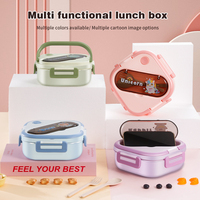 Boîte à lunch thermique rectangulaire en PP de qualité alimentaire, facile à ouvrir, sans BPA, étanche, à trois niveaux, micro-ondable, 1-3L, vente en gros