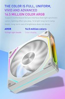 Ventilador de PC Gamer-X Prism ARGB de 120 mm con Rodamiento Fluido, Interfaz de 4 Pines, 12 V, Disipador de Calor para Juegos de Computadora, CPU, Aire, 64.8 CFM, 50000