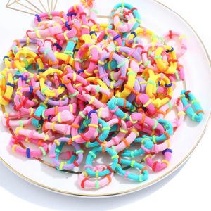 Petits <span class=keywords><strong>élastique</strong></span>s à cheveux en coton multicolores pour enfants et filles, porte-queue de cheval sans pli - Product Image 2