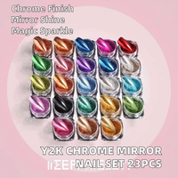 SH 54 couleurs acrylique métallique Chrome brillant ensemble de poudre à ongles effet miroir magique paillettes Pigment flocons pour accessoires de manucure