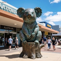 Décoration publique de la rue commerciale de la ville en plein air personnalisée grande statue d'animal coulé en bronze souche de squat géante Koala Sculpture en bronze