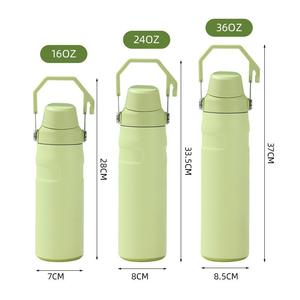 Custom 24oz Stainless Steel Double Wall Outdoor Sports Flask Vacuum Insulated Travel Drinking Water Bottle With Handle - Product Image 2