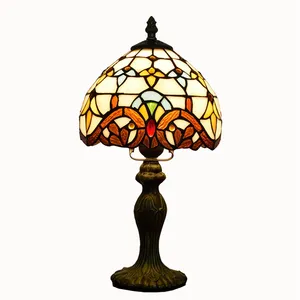 8 Inch Châu Âu Baroque Retro Chiếu Sáng Sáng Tạo Tiffany Stained Glass Bar Nhà Hàng Phòng Ngủ Cạnh Giường Nhỏ Bảng Đèn Bóng Râm