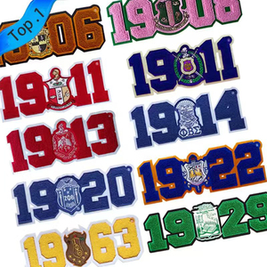 Patchs de fraternité et de sororité de lettres grecques personnalisées fer sur tous les groupes patchs de chenille de lettres grecques - Product Image 1
